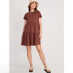 Old navy Mauve tiered mini swing dress